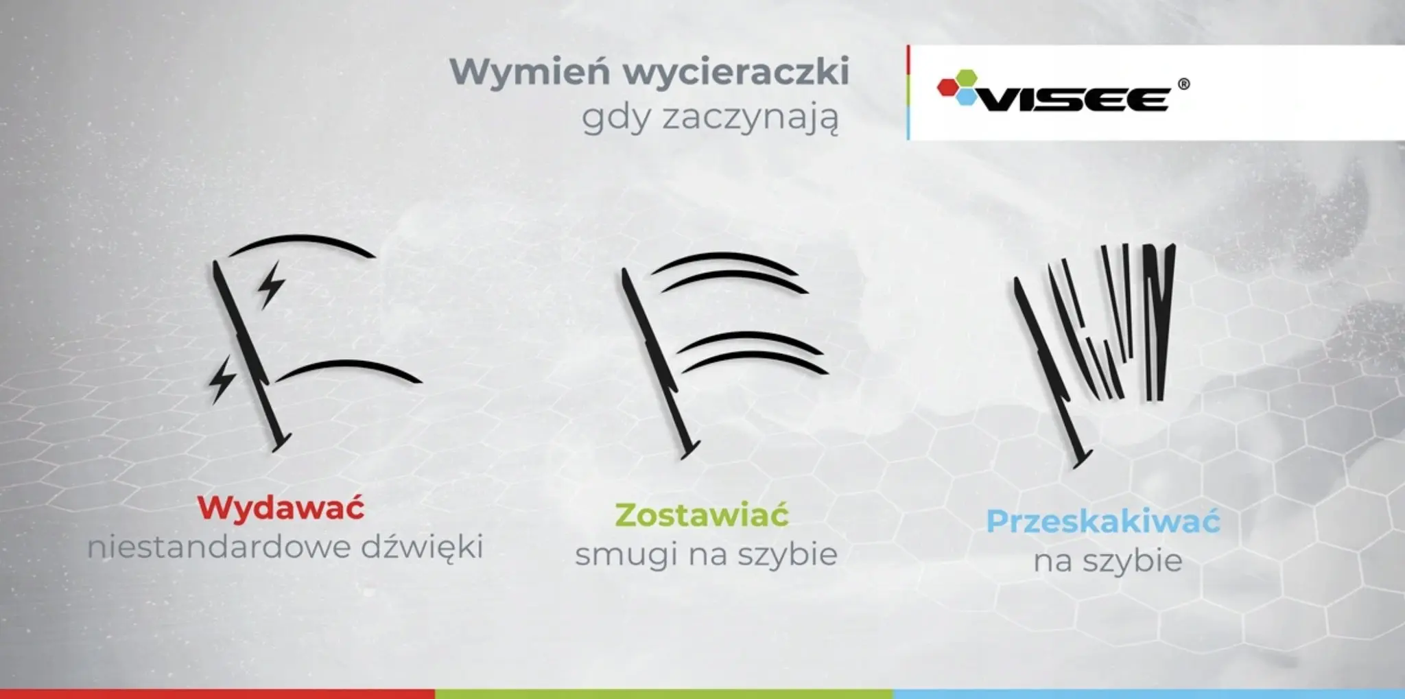 ZESTAW WYCIERACZEK VISEE HEXA DO AUTA 650/650 mm