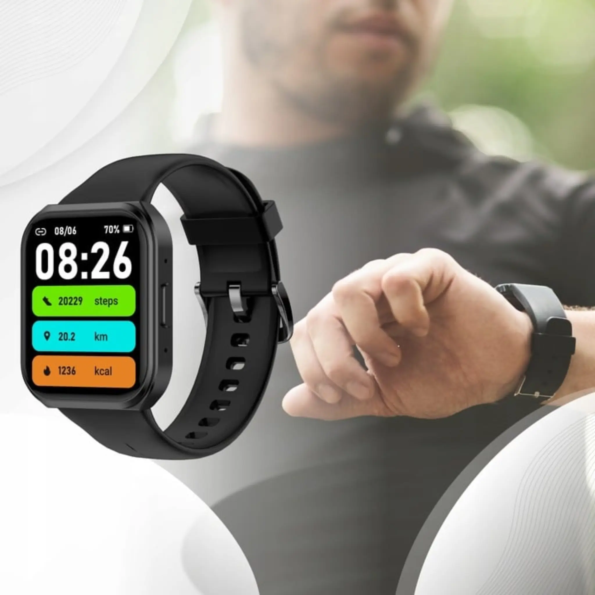 SMARTWATCH MĘSKI ROZMOWY ZEGAREK SPORTOWY GRY MENU POLSKIE POMIARY SMS