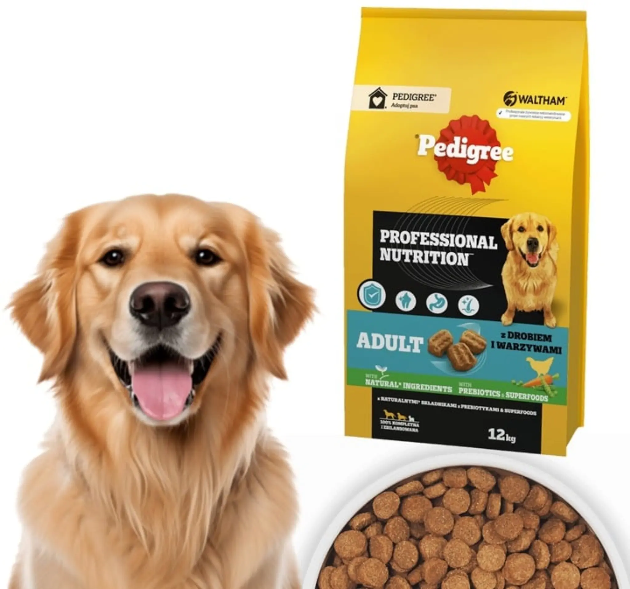 PEDIGREE sucha karma dla psa duże i średnie rasy drób warzywa 12 kg