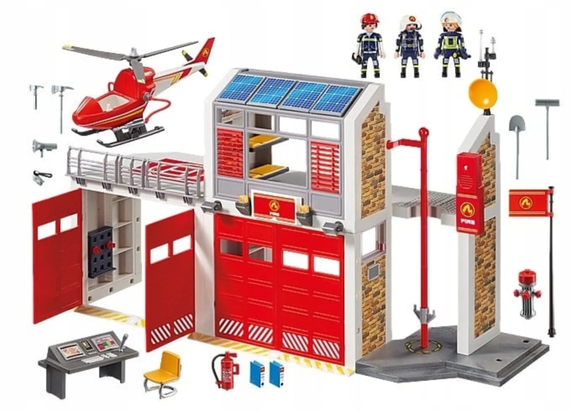 Playmobil Duża Remiza Strażacka 9462 Helikopter Efekty Dźwiękowe Strażak
