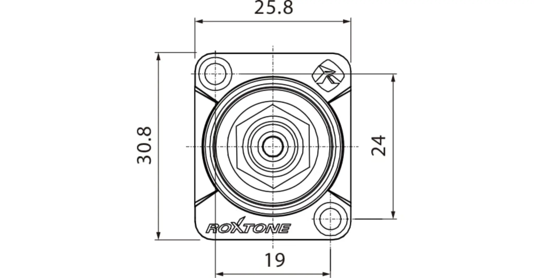 Gniazdo montażowe złącze RCA Cinch Roxtone RF2D-B-R Czarne Czerwone