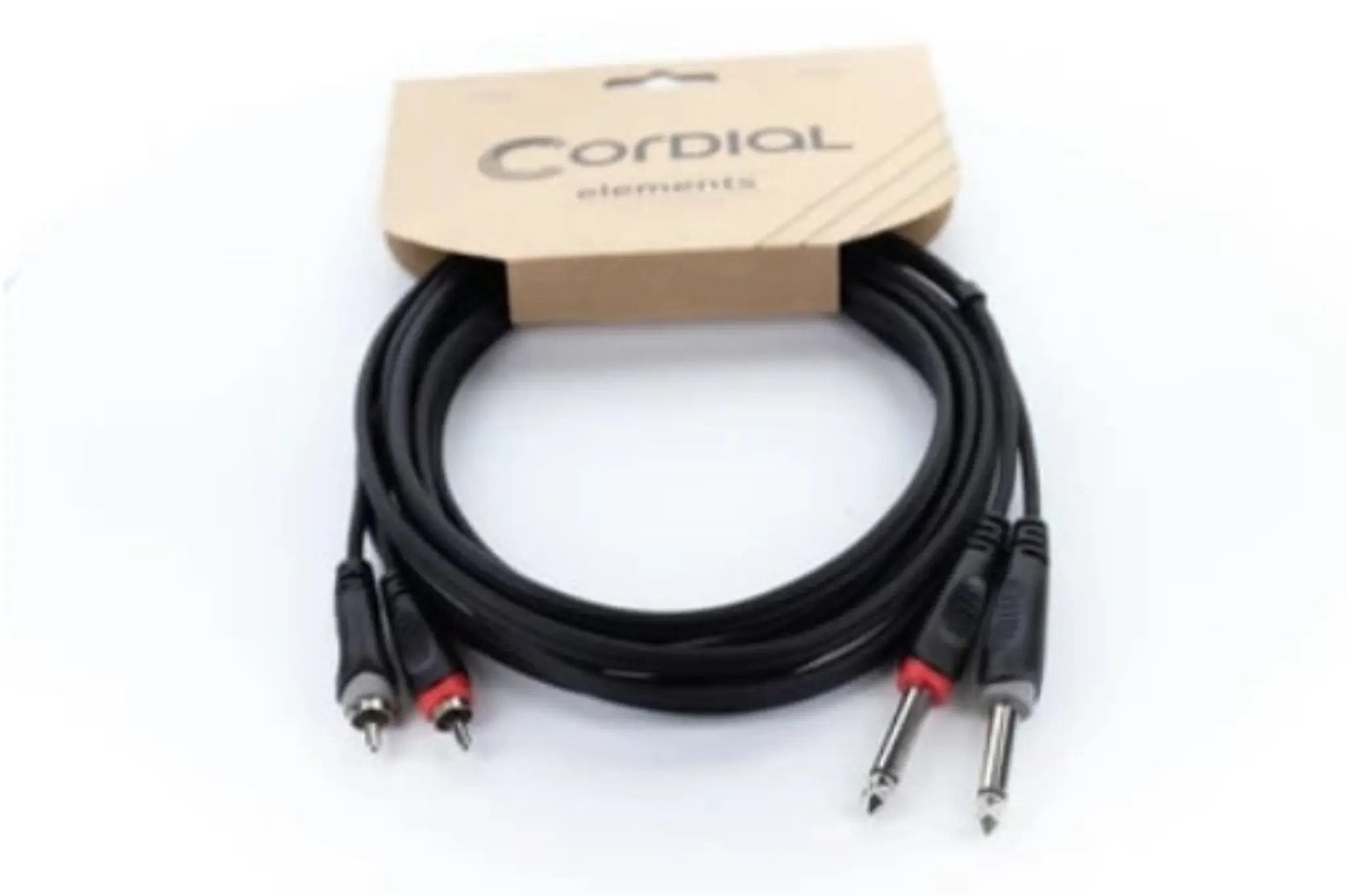 Kabel przewód audio sygnałowy 2x RCA Cinch Jack 6,3 mm 1,5 m Cordial EU PC